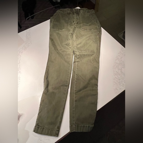 Khaki green stretch pants with ankle zipper.  J Crew - women’s size 27. - Picture 3 of 8